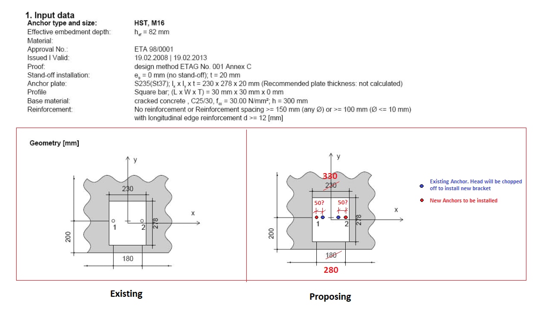 Minimum spacing between an existing anchor and new anchor Mi...