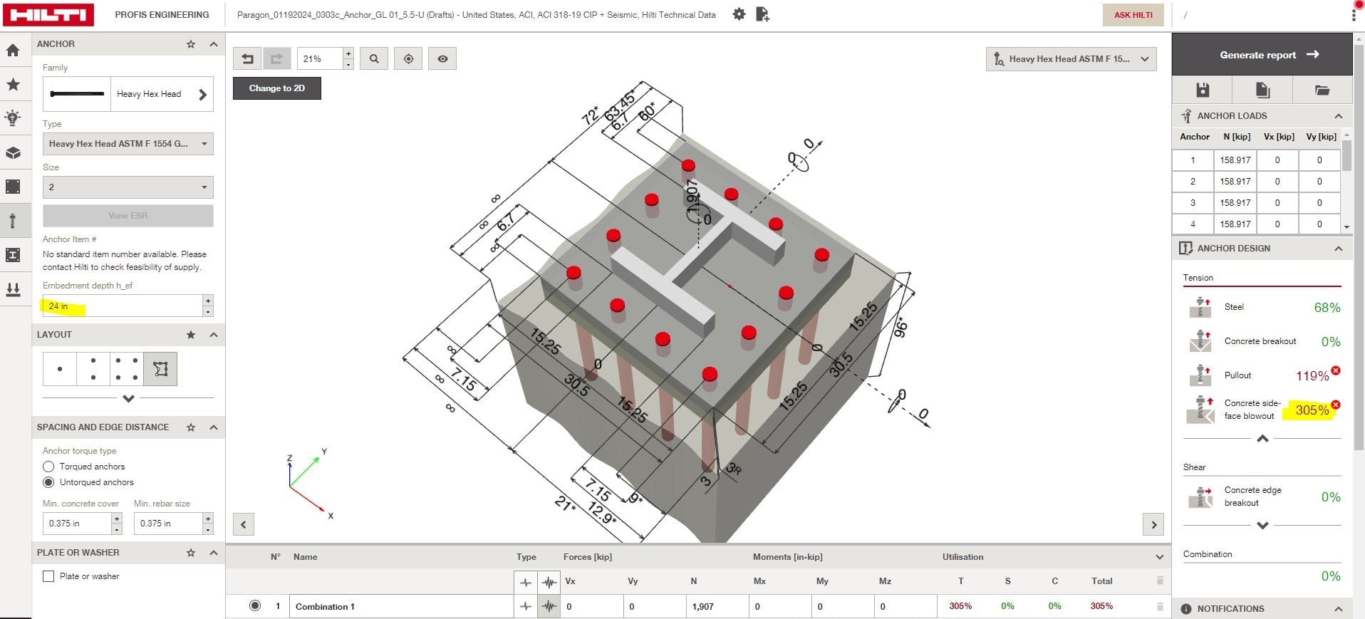 Embedment depth h_ef EMBEDMENT, depth, h_ef Hilti USA