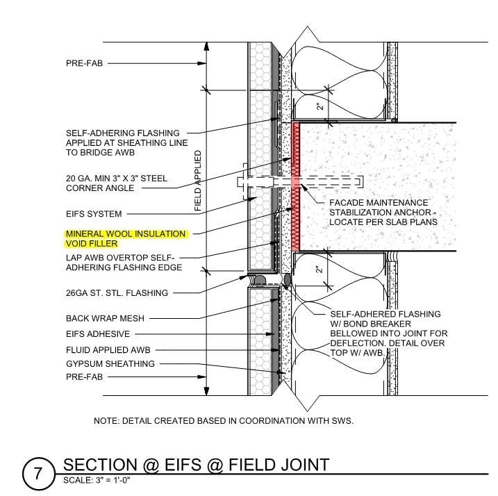 Firestopping requirements per IBC Section 715.1 at Exterior No...