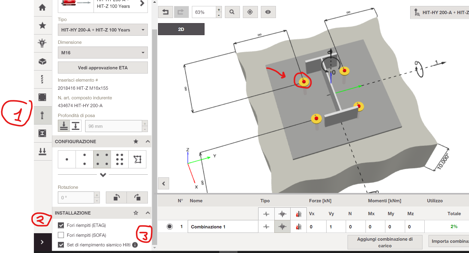 Metodo di calcolo HILI SOFA metodo sofa, piastre ancoraggio,...