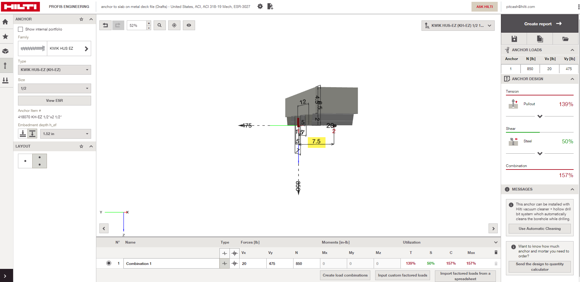 Anchor Spacing Anchoring to Concrete on Metal Deck anchor