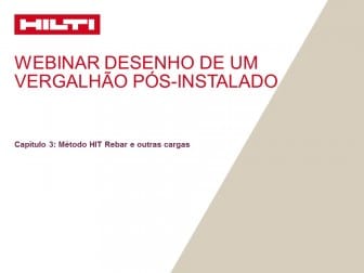 Desenho de um vergalhão pós-instalado - Capítulo 3: Método HIT Rebar e outras cargas