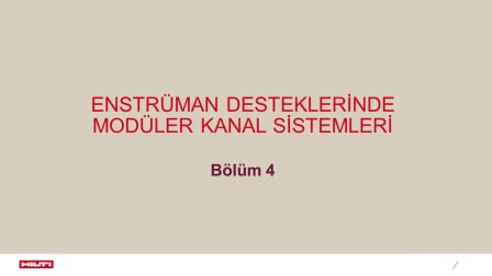 Bölüm 4 - Enstrüman Desteklerinde Modüler Kanal Sistemleri