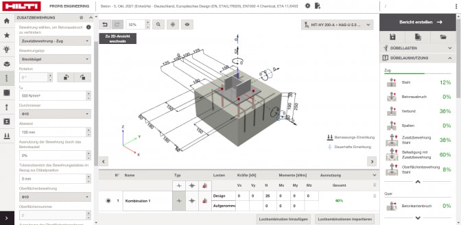 WEBINAR Hilti (2/2) - Optimierung der Dübelbemessung mit Zusatzbewehrung bei Zug- und Interaktion