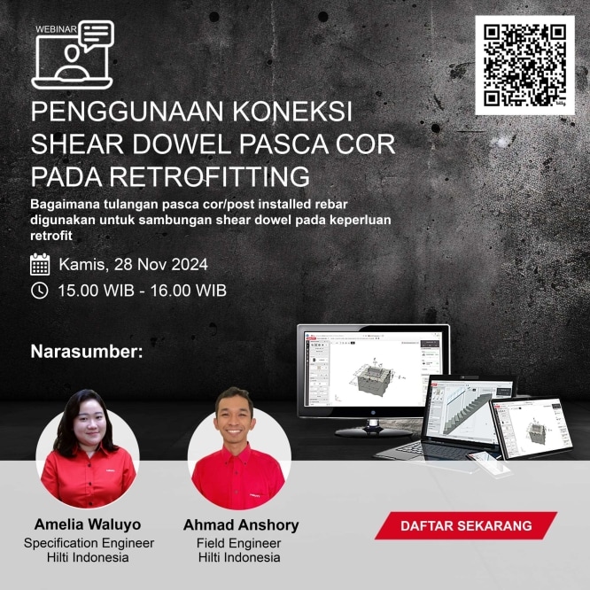 Hilti Indonesia Webinar - Penggunaan Koneksi Shear Dowel Pasca Cor pada Retrofitting.