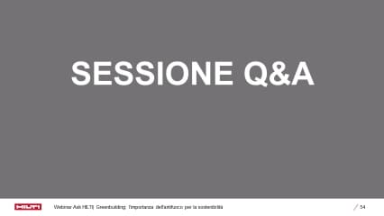 Capitolo 6: Soluzioni Hilti e Q&A