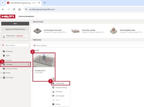 How to eliminate the need to enter the same parameters for your anchor design each time you have a new project?