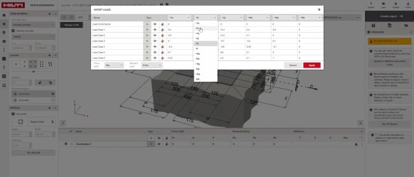 HOW TO import load from Excel to Profis Engineering