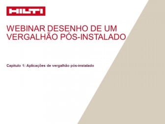 Desenho de um vergalhão pós-instalado - Capítulo 1: Aplicações de vergalhão pós-instalado