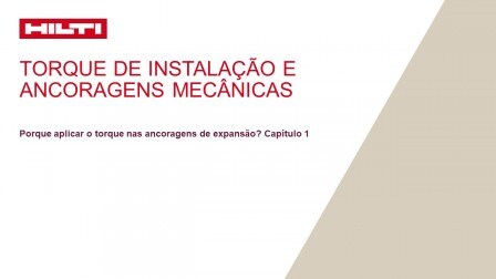 Porque aplicar o torque nas ancoragens de expansão? Capítulo 1