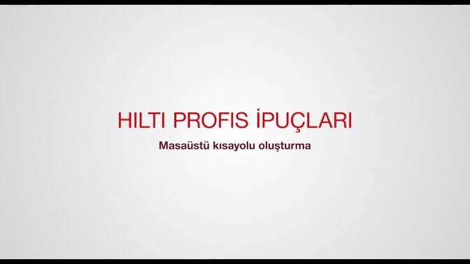PROFIS Engineering İpuçları: Masaüstü Kısayolu Oluşturma