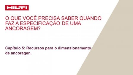 Desenho de chumbador – Capítulo 5: Recursos para o dimensionamento de ancoragen.