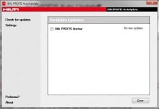 Por favor, verifique a sua versão de PROFIS auto-update