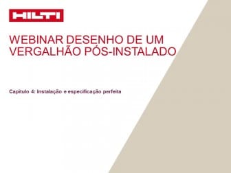 Desenho de um vergalhão pós-instalado - Capítulo 4: Instalação e especificação perfeita