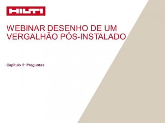 Desenho de um vergalhão pós-instalado - Capítulo 5: Preguntas