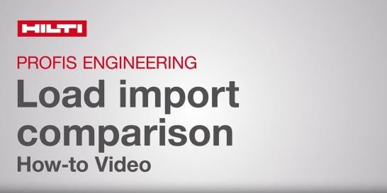 PROFIS Load Combination Import Comparison